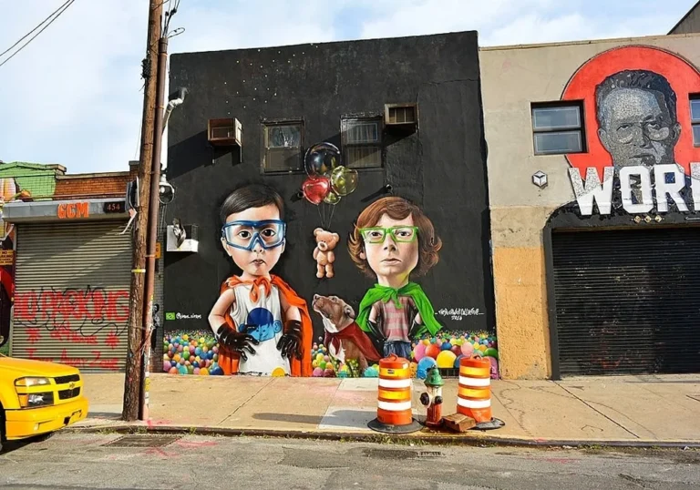 Fresque de street art dans le quartier de Bushwick à Brooklyn