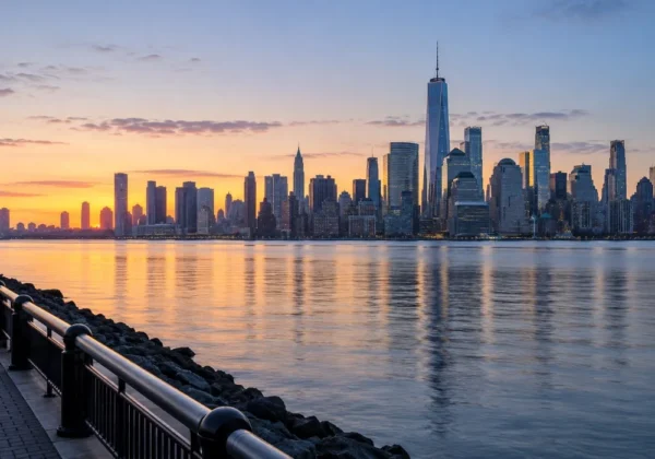 lever de soleil skyline -New Jersey - Hoboken